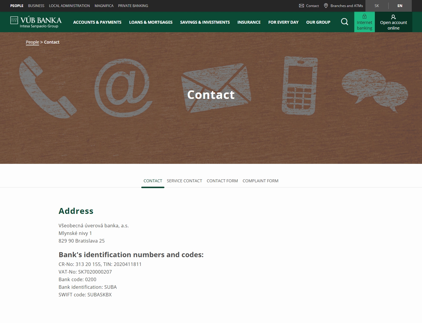VÚB kontakt